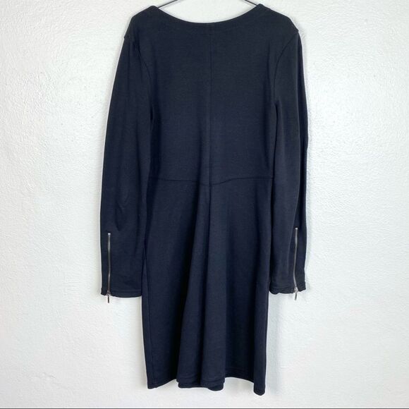 Athleta Dark Grey Long Sleeve Dress with Zipper Accent Pockets - Picture 6 of 8